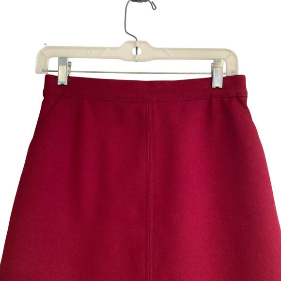 Vintage 80s Levis Maroon Red Dacron Polyester Office Straight Skirt Size XS - Picture 5 of 15